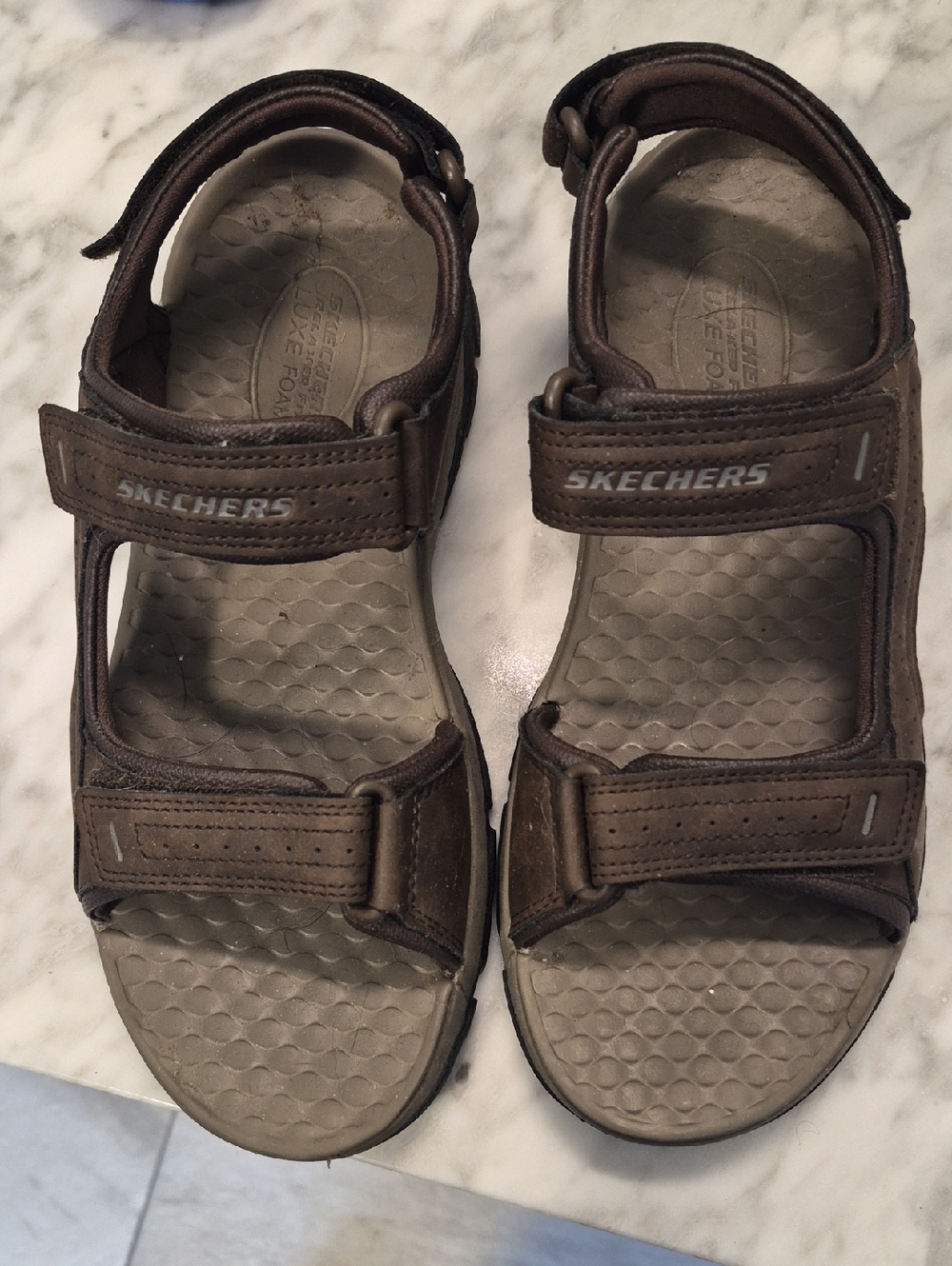 Skechers Men's Brown Adjustable Strap Sandals